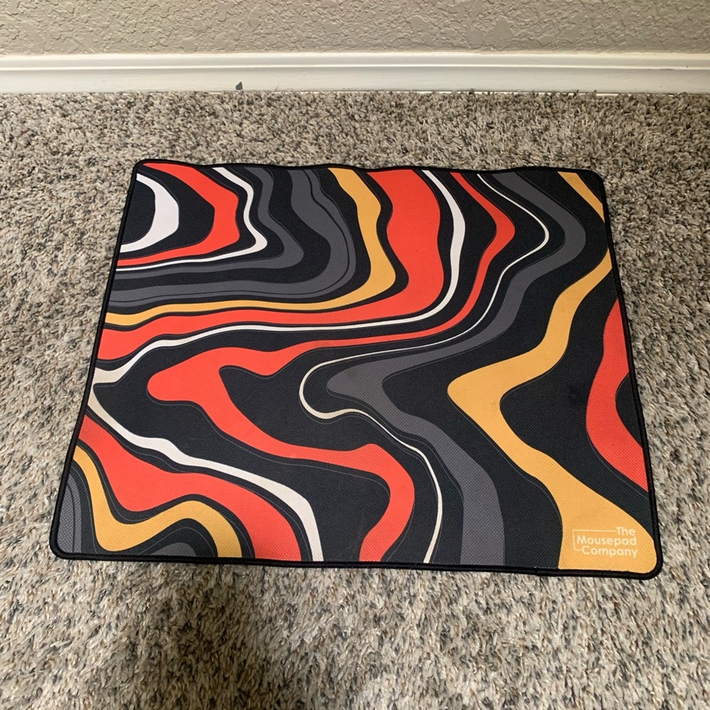 The Mousepad Company Strata Liquid Red/ Yellow/Black 18”x15”